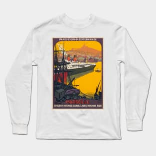 Marseille France Vintage Poster 1922 Long Sleeve T-Shirt